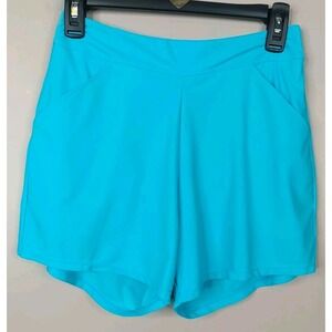 Halcurt Women Turquoise Built In Brief Beach Sports Swim Shorts Size M
